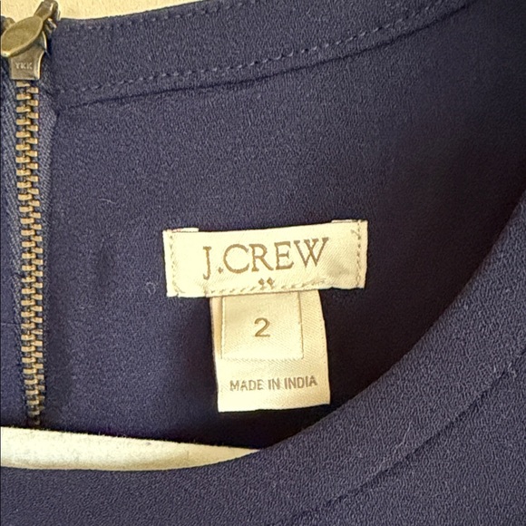 J. Crew Navy Ruffle Sleeve Blouse - Picture 2 of 6